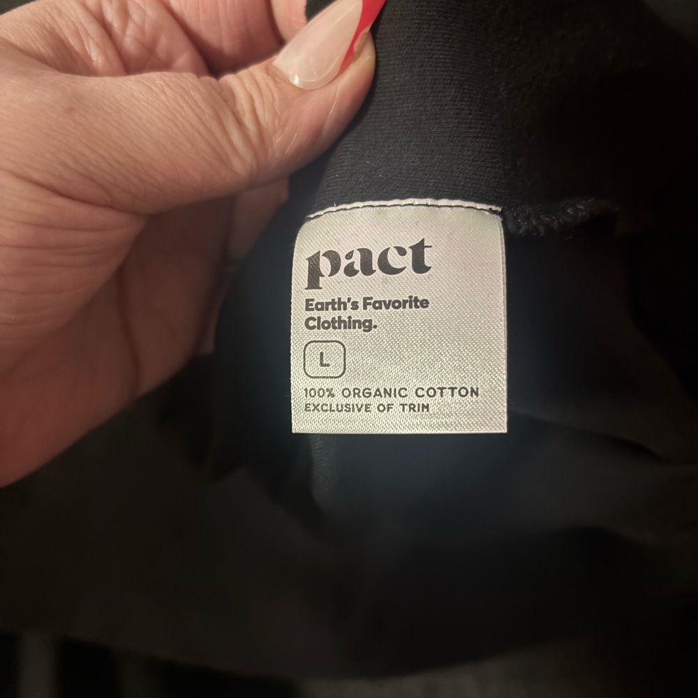 Pact Organic Cotton Airplane Dolman Top Black L EUC - Picture 5 of 6